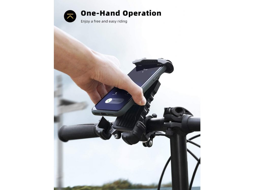 Lamicall BM02 Smartphone bike mount, adjustable Shockproof, Black