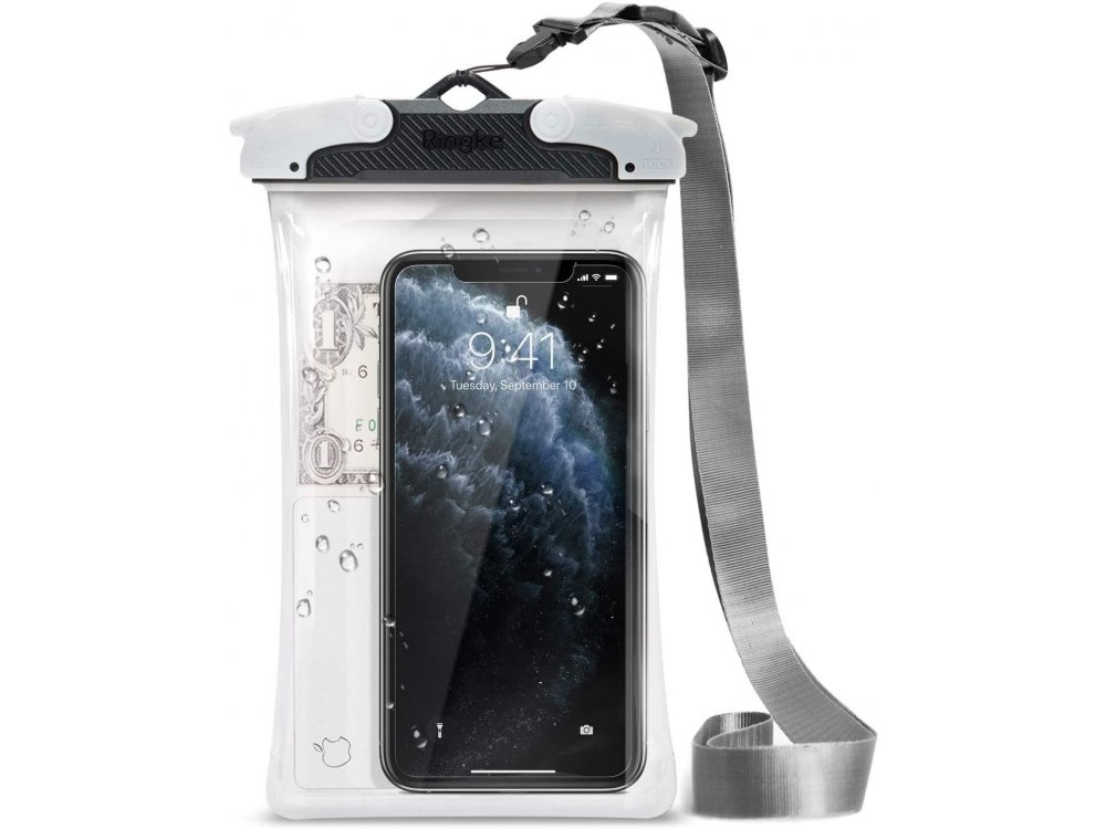 Ringke Waterproof Case for smartphones IPX8 Universal for devices up to 6", Γκρι/Μαύρη