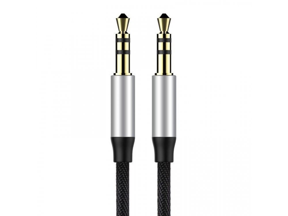 Baseus Yiven Audio AUX Καλώδιο, 0,5μ. με Νάυλον Ύφανση 3.5mm - CAM30-AS1, Μαύρο
