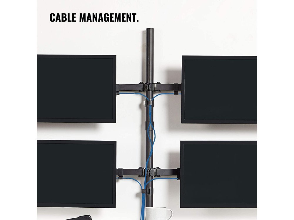 VonHaus Quad Arm Desk Mount with Clamp, Βάση για 4 Οθόνες 13”-32”, έως 32kg - 3000113