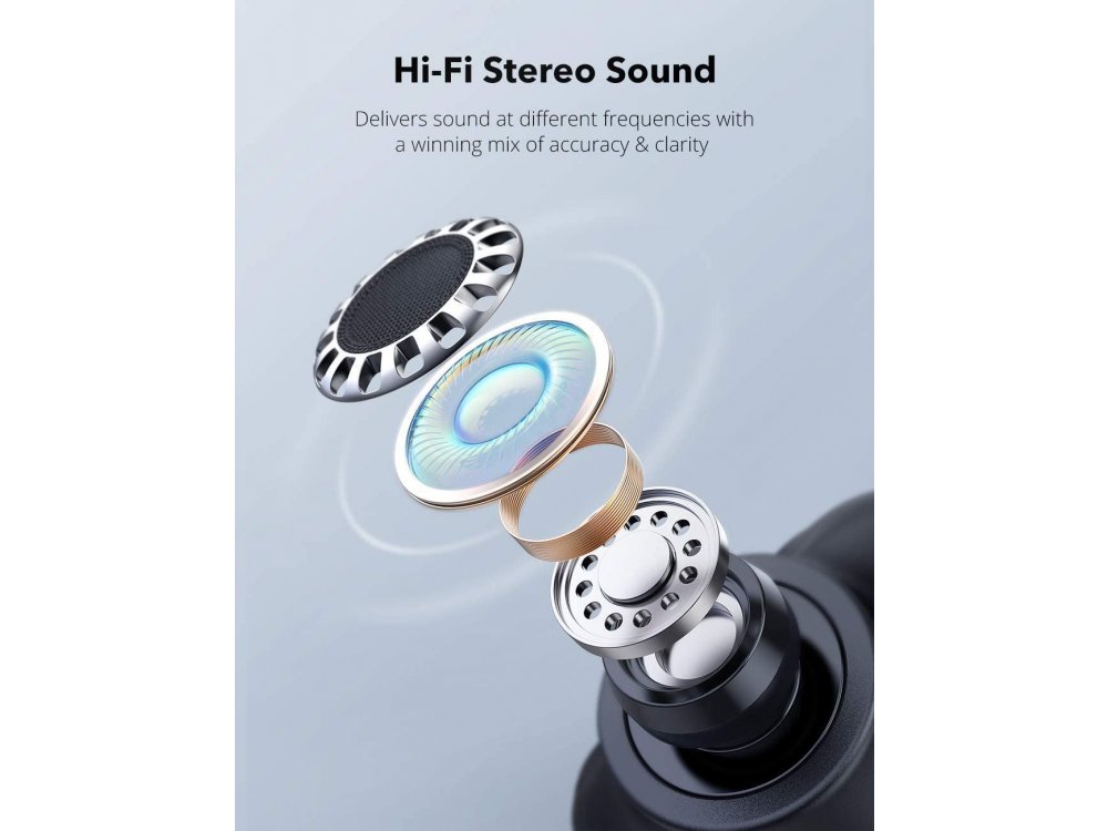 TaoTronics SoundLiberty 79 Bluetooth ακουστικά με AI Auto Noise-cancelling Microphone, IPX8, 30H Μπαταρία, Μαύρα - TT-BH079