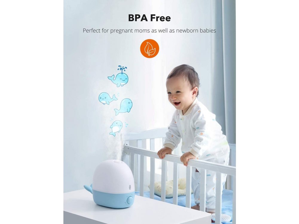 TaoTronics TT-AH038 Whale 3n1 Υγραντήρας Δωματίου, Humidifier & Φωτάκι Νυχτός