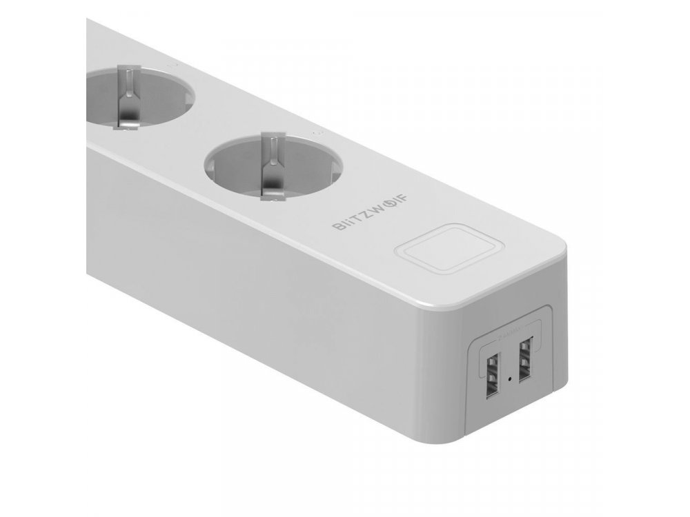 BlitzWolf BW-SHP9 Έξυπνο Πολύπριζο Ασφαλείας Wi-FI, 3-outlet & 2 θύρες USB, APP Control, συμβατό με Alexa, Google Home κ.α., 16Α