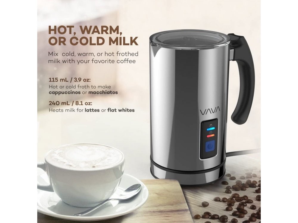 Vava Milk Frother, Συσκευή για Αφρόγαλα (Ζεστό ή Κρύο), Inox - VA-EB008