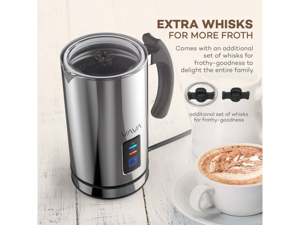 Vava Milk Frother, Συσκευή για Αφρόγαλα (Ζεστό ή Κρύο), Inox - VA-EB008