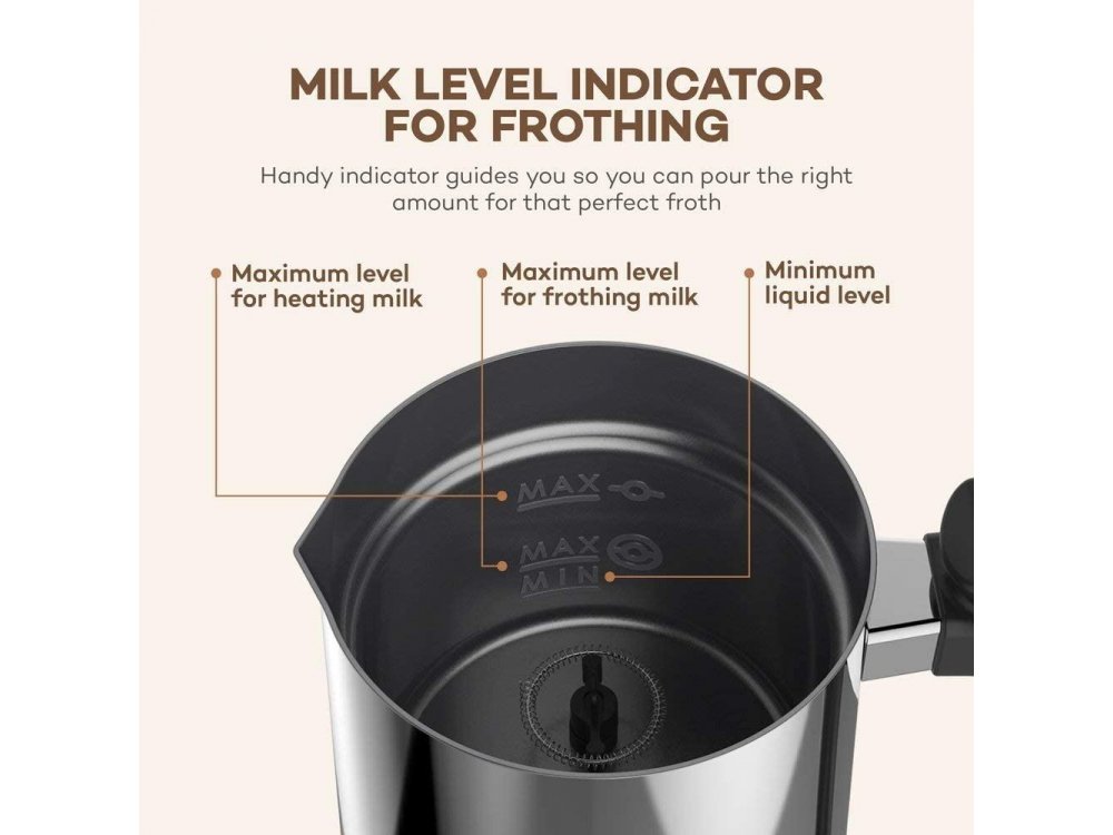 Vava Milk Frother, Electric Liquid Heater (Hot & Cold Function), Inox - VA-EB008
