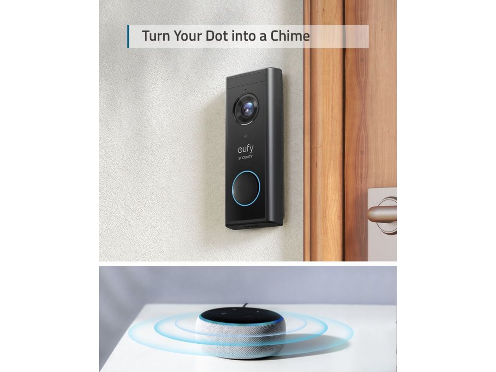 Anker Eufy Doorbell 2K Add-on Θυροτηλεόραση για χρήση με EufyCam Κέντρο (HomeBase 2) - T82101W1