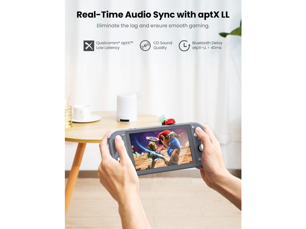 Ugreen Bluetooth 5.0 Transmitter για Nintendo Switch, 3.5mm AUX Wireless Audio Adapter, aptX - 80188