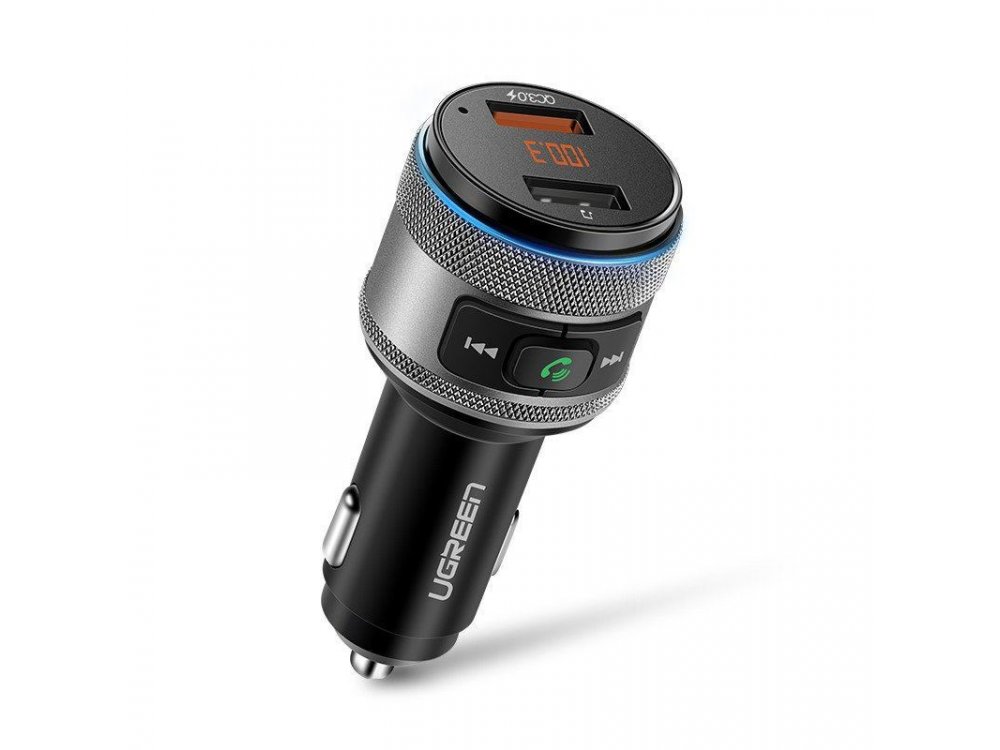 Ugreen FM Transmitter Bluetooth Handsfree Αυτοκινήτου & Φορτιστής QC3.0 - 60283