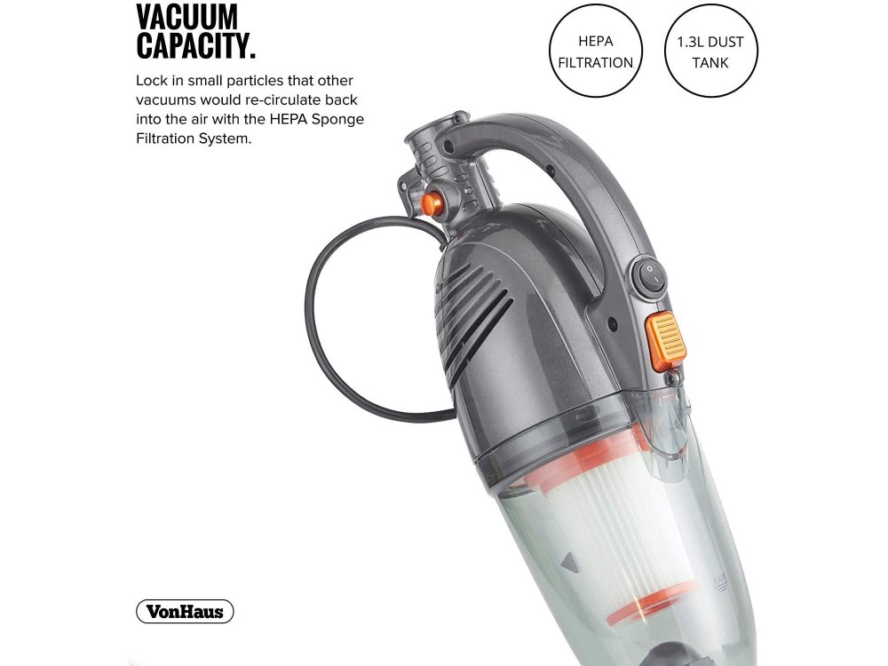 VonHaus Ηλεκτρική σκούπα χειρός / Stick 2-in-1, 800W, 13000Pa, Ρεύματος - 3007796