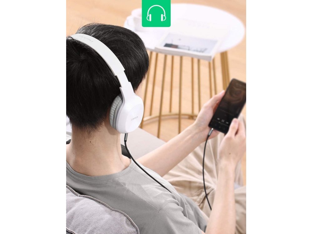 Ugreen Audio AUX Καλώδιο, 1μ. Επιχρυσωμένο με νάυλον ύφανση 3.5mm, Μαύρο - 50361