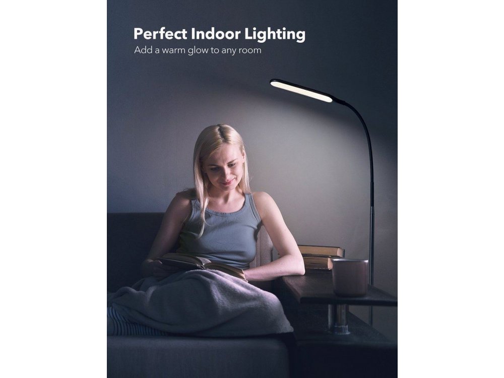 TaoTronics TT-DL072 LED Floor Λάμπα με Touch Control, 4 Color Modes, 4 Brightness Levels, Εύκαμπτη, Μαύρη
