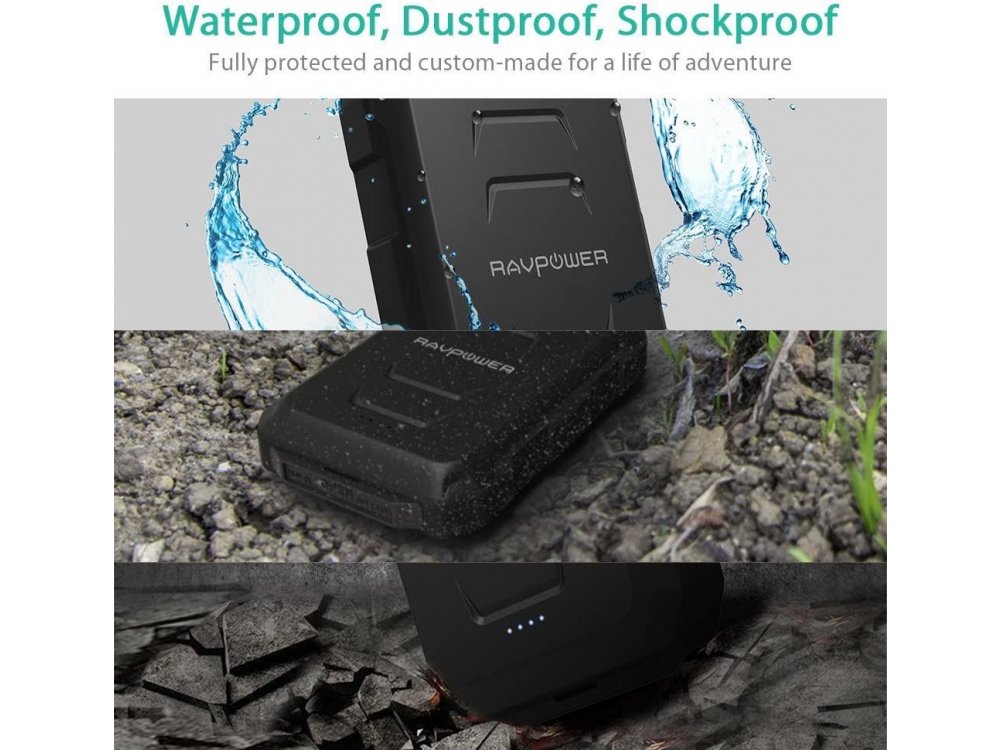 RAVPower Xtreme 10050 Power Bank Rugged & Waterproof 10.050mAh, Camouflage - RP-PB044