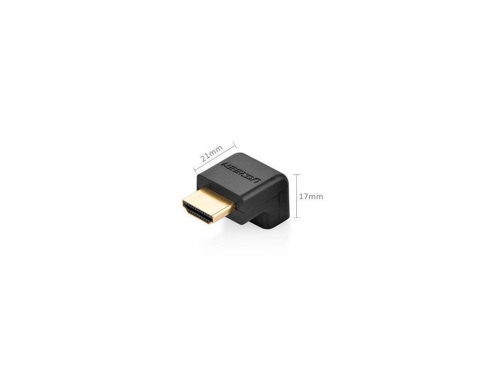 Ugreen HDMI Coupler, Αντάπτορας επέκτασης HDMI γωνιακός 90°, Μαύρος - 20109