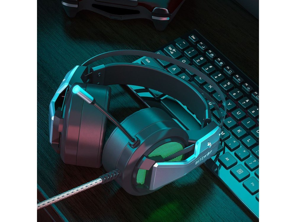 BlitzWolf BW-GH1 RGB LED Gaming Headset 7.1 Real Surround Noise-cancelling Microphone (PC / PS4 / Xbox / Switch / Mac)