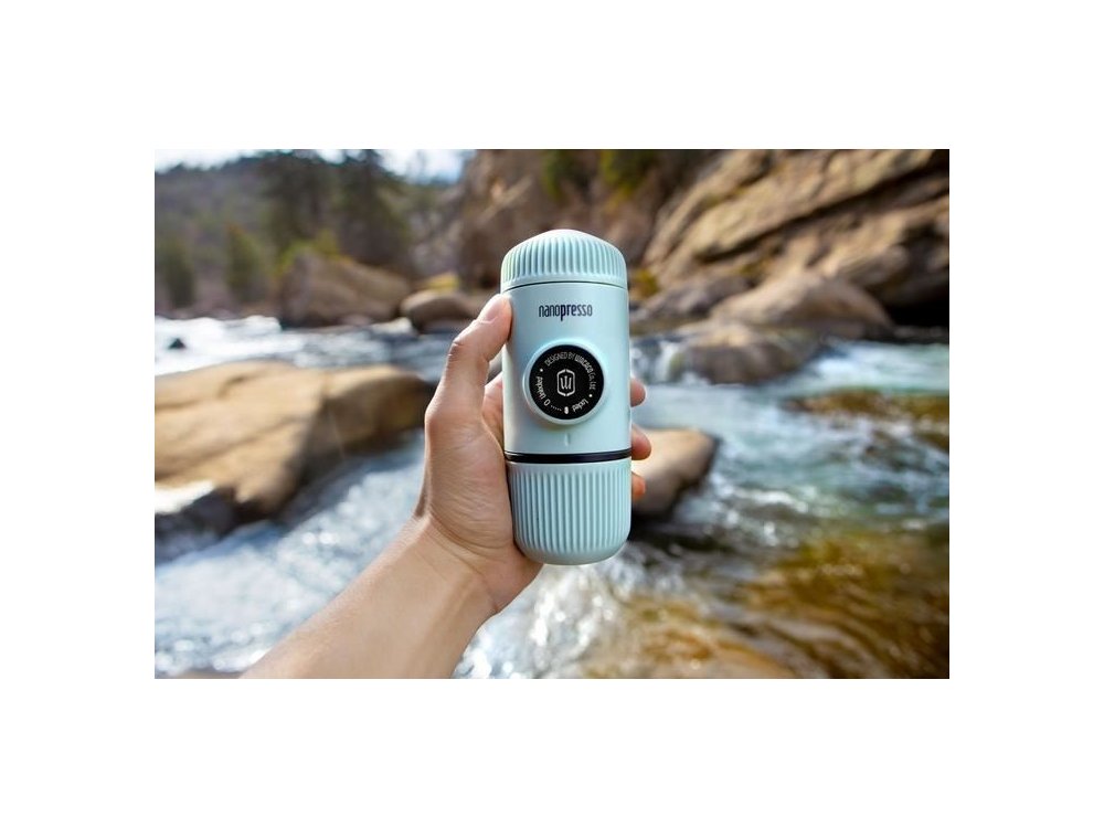 Wacaco Nanopresso GR Portable Espresso Machine, with Protectice Case, Elements Arctic Blue