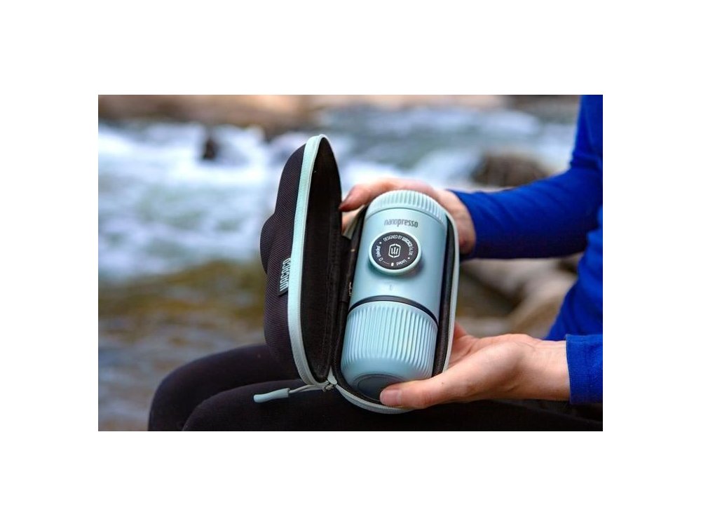 Wacaco Nanopresso GR Portable Espresso Machine, with Protectice Case, Elements Arctic Blue