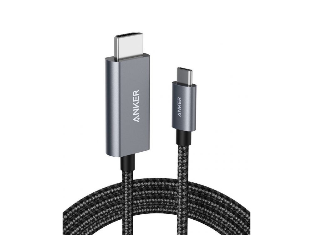 Anker USB-C to HDMI 4K@60Hz Adapter (Thunderbolt 3 / HDMI 2.0) Nylon cable 1,8m., Black - A8730011