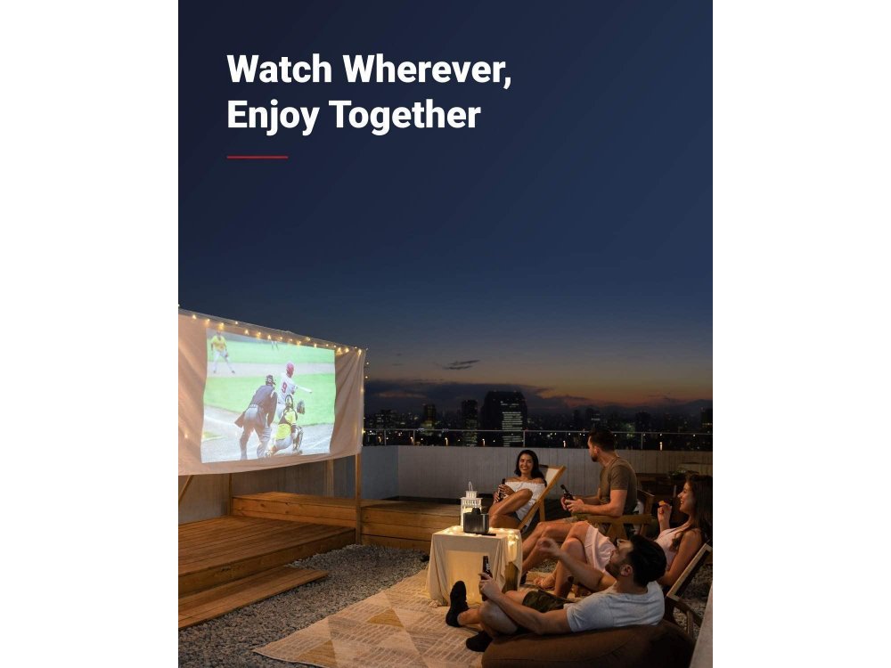 Anker Nebula Mars II Pro Wi-Fi 720p DLP Portable Projector, Android 7.1, 500 ANSI Lumens,Dual 10W Speakers,Auto Focus - D2323311