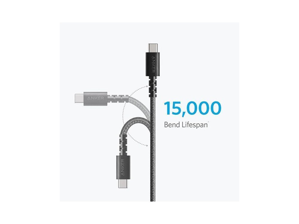 Anker PowerLine Select+ 1.8μ. Καλώδιο USB-C σε USB-C Με Νάυλον ύφανση - A8033H11, Μαύρο