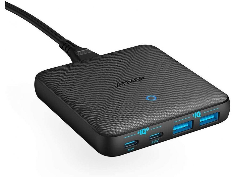 Anker PowerPort Atom III Slim - 63W 4-Port USB Charging Hub με 2 PD/PIQ3.0 Θύρα 45W και GaN - A2046311