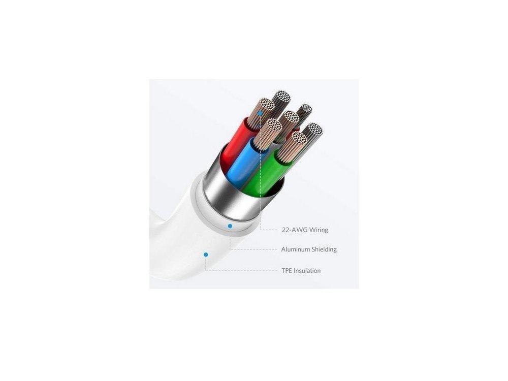Anker PowerLine Select 0.9μ. Lightning Καλώδιο σε USB-C για Apple iPhone / iPad / iPod MFi & PD Φόρτιση, Μαύρο - A8612H11