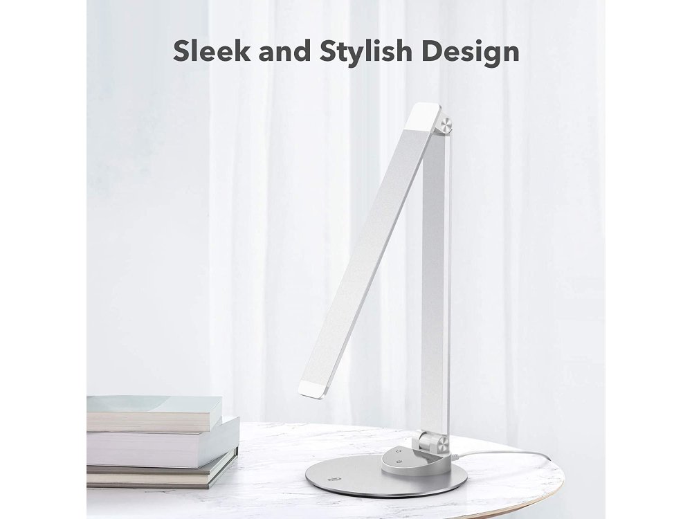 TaoTronics TT-DL19 LED Desk Λάμπα με Touch Control & USB Θύρα, 5 Color Modes, 5 Brightness Levels, Ασημί