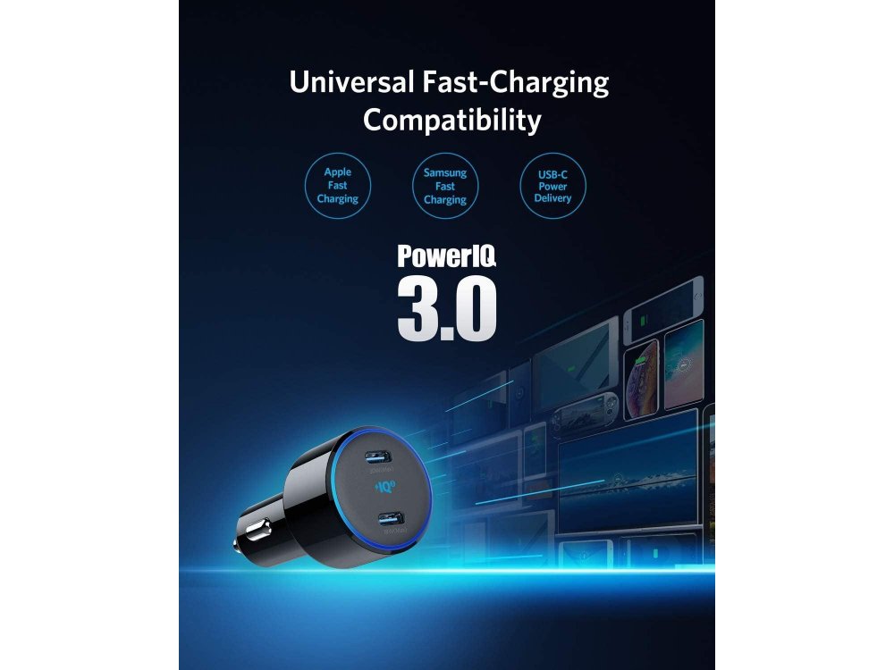 Anker PowerDrive+ III Duo 48W 2-Port USB Φορτιστής Αυτοκινήτου με Power Delivery - A2725H11
