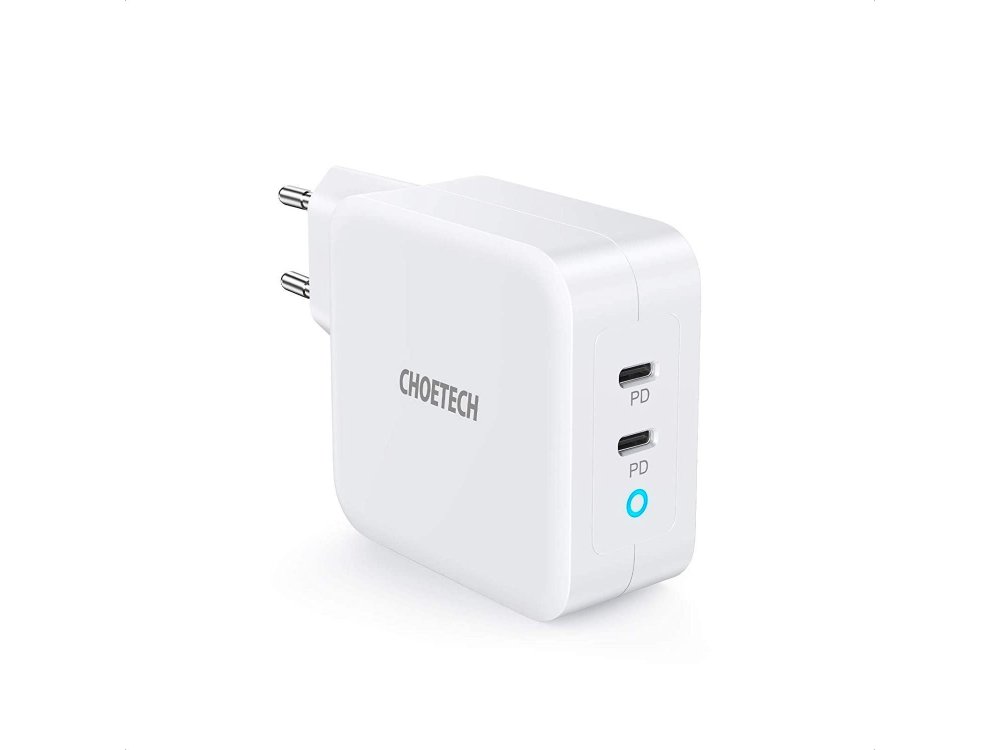 CHOETECH PD6008 Φορτιστής πρίζας 100W με Power Delivery και GaN, Λευκός