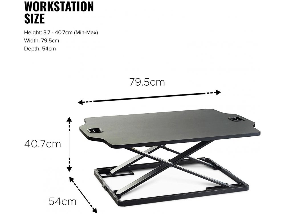 VonHaus Sit Stand Desk Dual, Laptop & Monitor Desk, Adjustable Height, Ultra Slim - 05/123