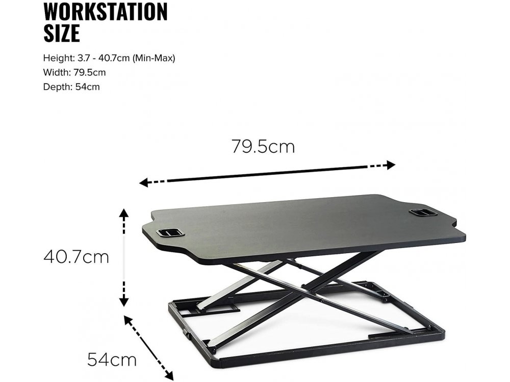 VonHaus Sit Stand Desk Dual, Γραφείο Laptop & Οθόνης, Ρυθμιζόμενο Ύψος, Ultra Slim - 05/123