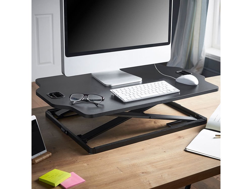 VonHaus Sit Stand Desk Dual, Γραφείο Laptop & Οθόνης, Ρυθμιζόμενο Ύψος, Ultra Slim - 05/123