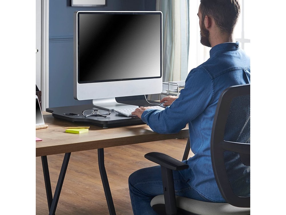 VonHaus Sit Stand Desk Dual, Γραφείο Laptop & Οθόνης, Ρυθμιζόμενο Ύψος, Ultra Slim - 05/123