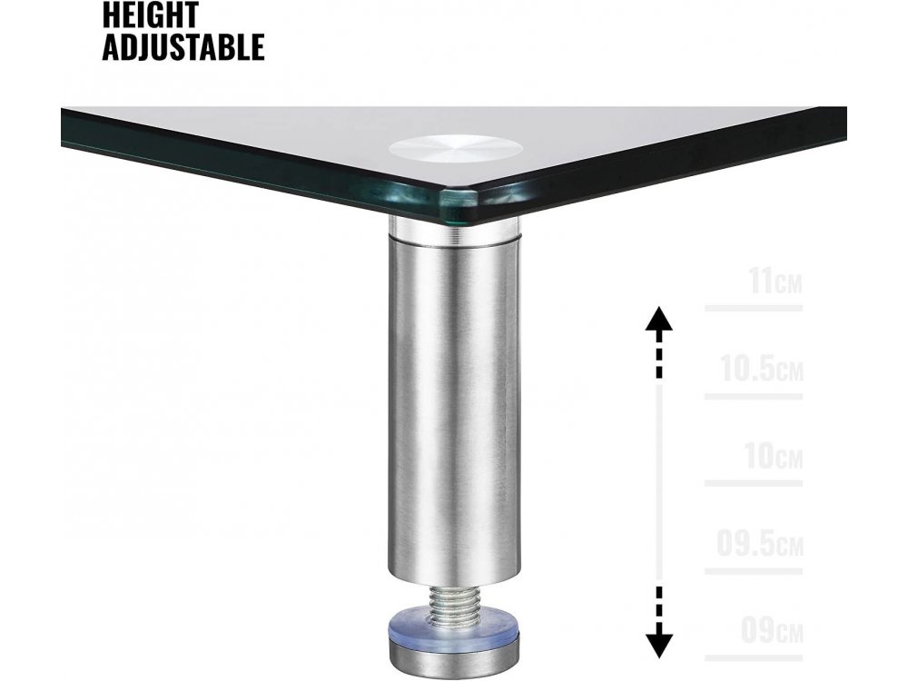 VonHaus Βάση/Σταντ Οθόνης Curved Γυάλινη, Ρυθμιζόμενο Ύψος, L 70X24cm - 05/081