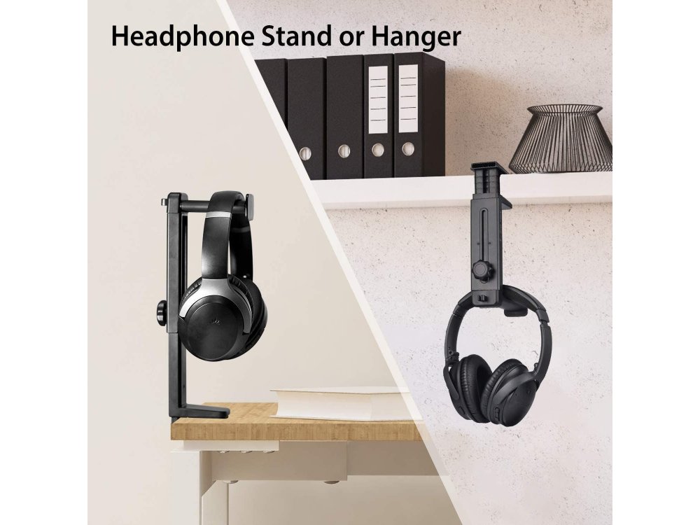 Avantree Neetto Headphone Stand & Hanger 2 in 1, Βάση / Stand Γραφείου με Clamp για Headset / Ακουστικά, Μαύρη - HS906
