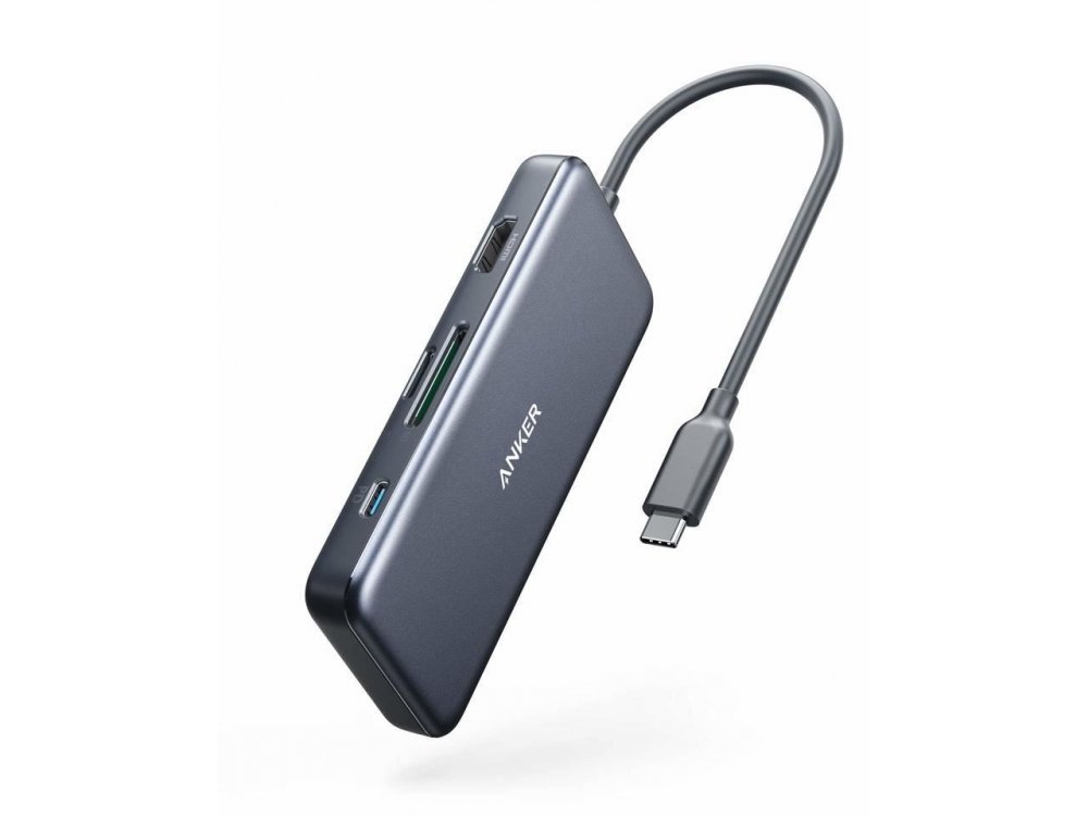 Anker PowerExpand 7-in-1 USB C Data Hub - HDMI/4K + USB3.0*2 + SD/Micro SD Card reader*1 + USB-C + 100W PD Charging*1 - A83460A2