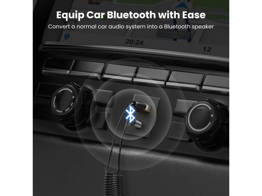 Ugreen Bluetooth 5.0 Handsfree Car Kit / Bluetooth Receiver with Microphone - 70601