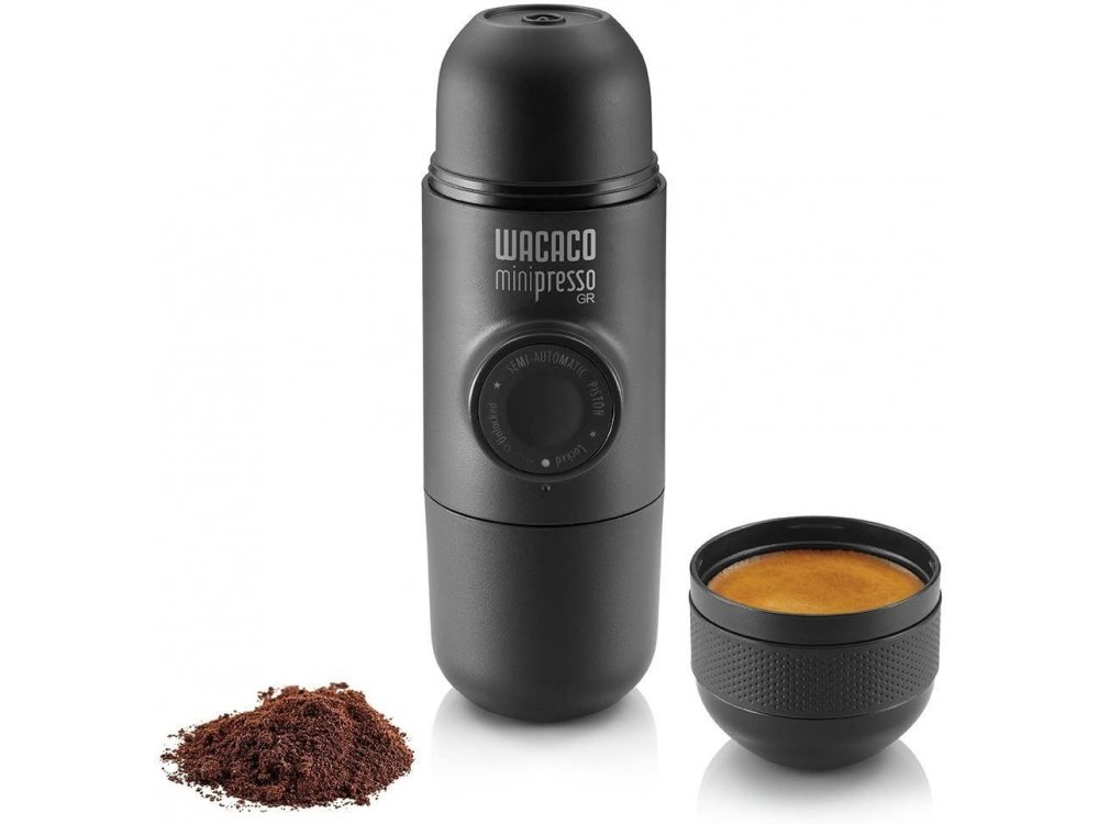 Wacaco Minipresso GR Portable Espresso Machine For Ground Coffee, Black