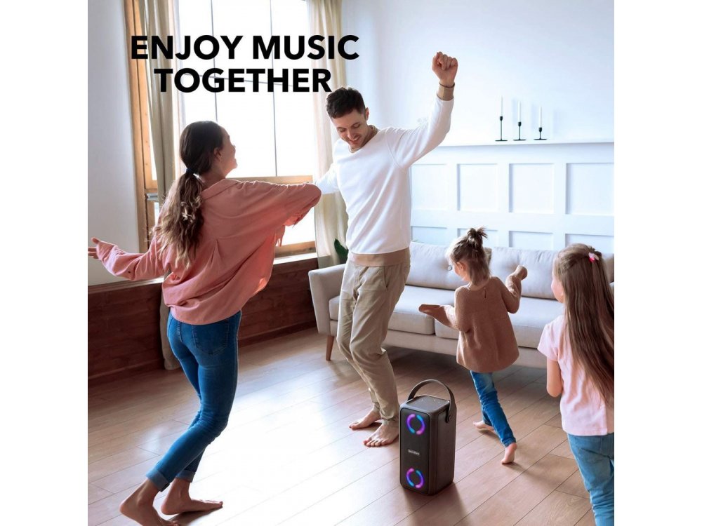 Anker Soundcore Mega, Φορητό Αδιάβροχο Bluetooth Ηχείο 80W με RGB LED & Είσοδο Μικροφώνου - A3392G11, Mαύρο