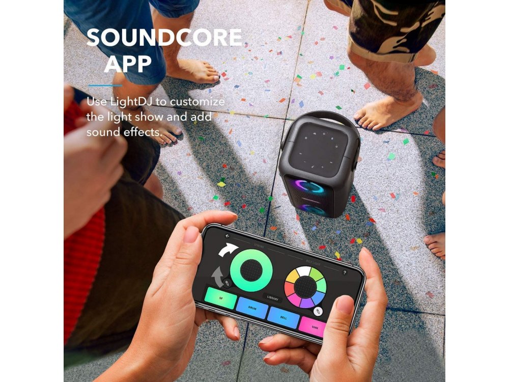 Anker Soundcore Mega, Φορητό Αδιάβροχο Bluetooth Ηχείο 80W με RGB LED & Είσοδο Μικροφώνου - A3392G11, Mαύρο