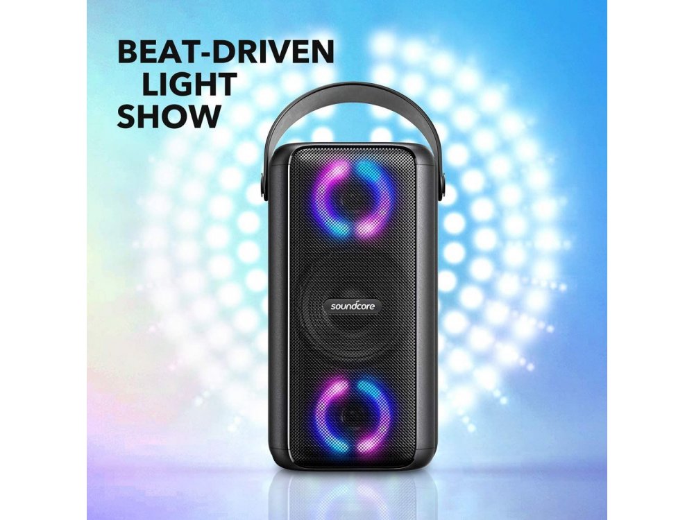 Anker Soundcore Mega, Φορητό Αδιάβροχο Bluetooth Ηχείο 80W με RGB LED & Είσοδο Μικροφώνου - A3392G11, Mαύρο