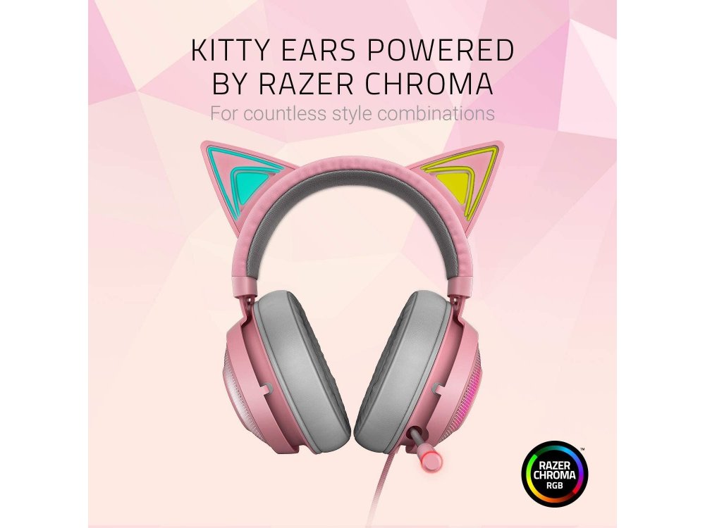 Razer Kraken Kitty Edition Quartz, Chroma RGB USB Gaming Headset - RZ04-02980200-R3M1