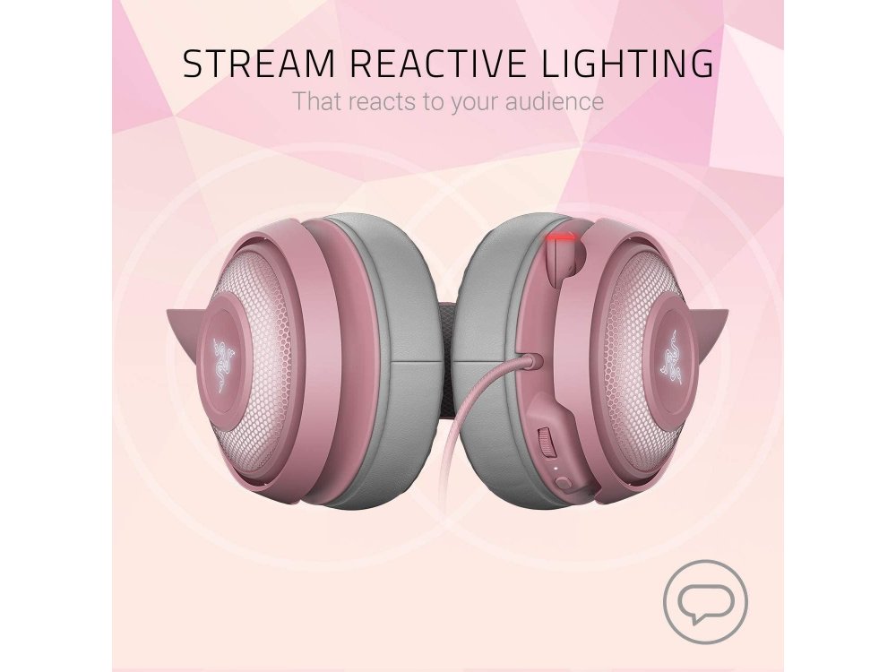 Razer Kraken Kitty Edition Quartz, Chroma RGB USB Gaming Headset - RZ04-02980200-R3M1