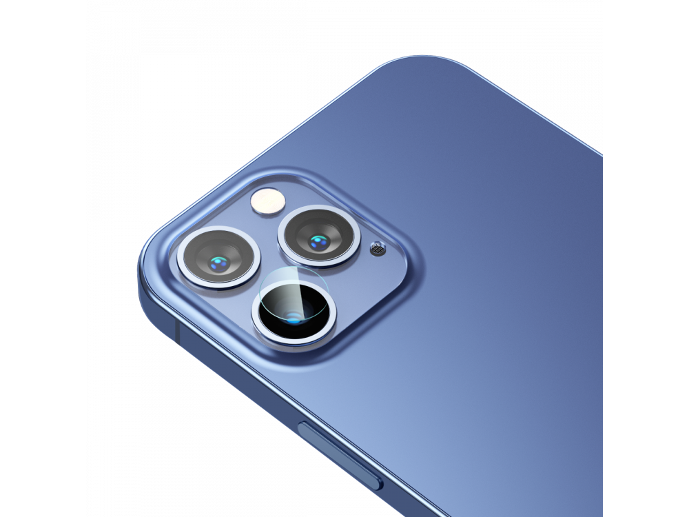 Baseus iPhone 12 Pro Max Camera Lens Protector Tempered Glass, Τριπλό Προστατευτικό τζαμάκι Καμερών, Σετ των 2 - SGAPIPH61P-JT02
