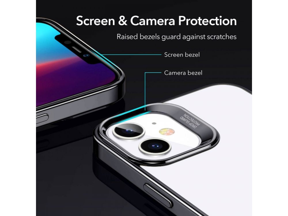 ESR iPhone 12 Mini Halo Transparent Silicone Case, Black