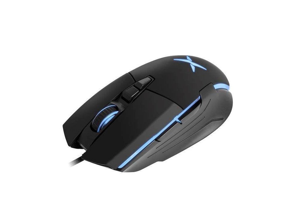 Delux M522BU RGB Optical Gaming Mouse, 800 / 1.600 / 3.200 / 6.400 DPI, 7 Buttons, Μαύρο