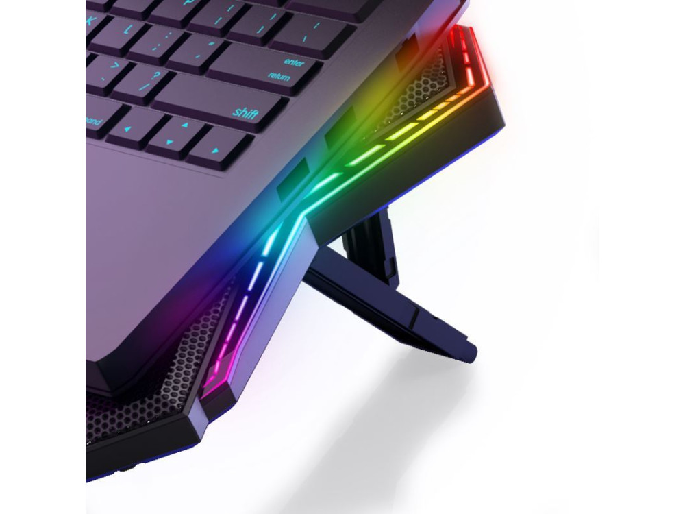 Coolcold Ice Magic 2 RGB Gaming Cooling Pad, 6 Fans LED Screen έως 17", Red - Κ40-2