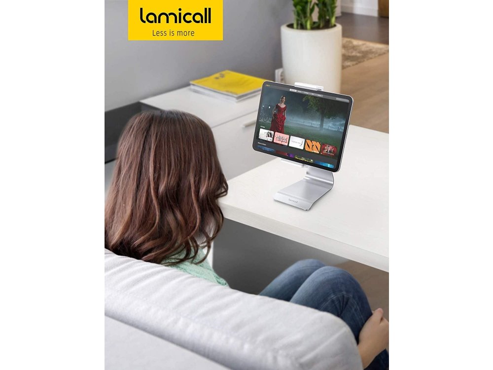 Lamicall DT03 Βάση/Stand Tablet Περιστρεφόμενη Πλάτη 360° για συσκευές 4.7"-13", Ασημί