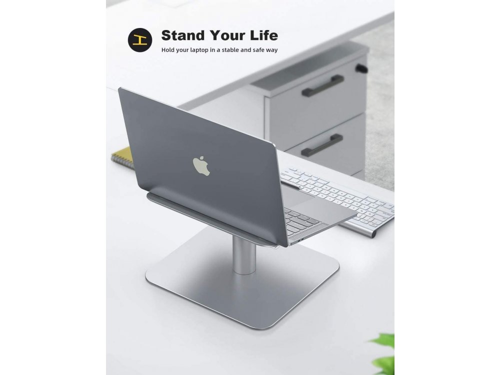Lamicall L Laptop Stand with rotating base for Laptop / Macbook 10-17.3", Silver