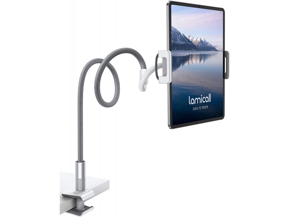 Lamicall LS02 Gooseneck Εύκαμπη Βάση/Arm τοποθέτησης Κινητού/Tablet 4"-10.5" Ίντσες, 88εκ. Ύψος, Γκρι